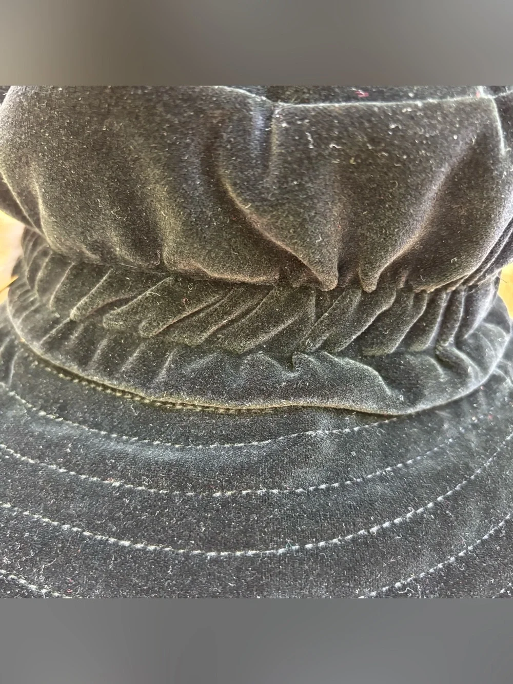 Betmar Black Vintage Velvet Cloche Ruched Bucket Style Feather Pom-Pom Hat